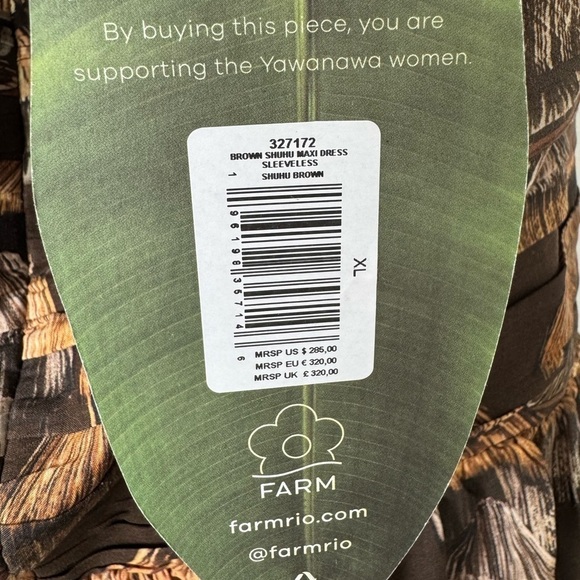 FARM RIO Shuhu Brown Sleeveless Maxi Dress - Picture 11 of 11